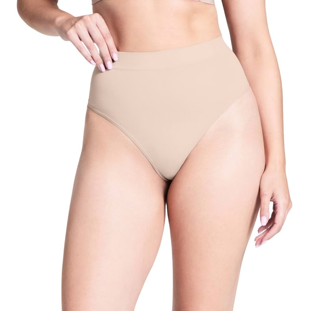 Assets by Spanx Women's Beige Shaping Tummy Control Thong Size M